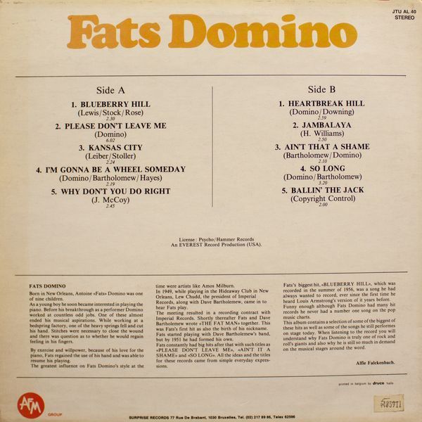 Fats Domino - Blueberry Hill 370-i14 фото