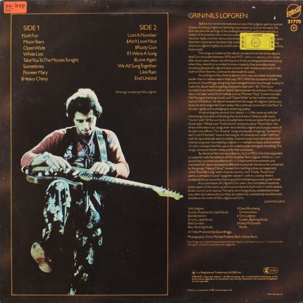 Nils Lofgren & Grin - Nils Lofgren And Grin b8i-c5i фото