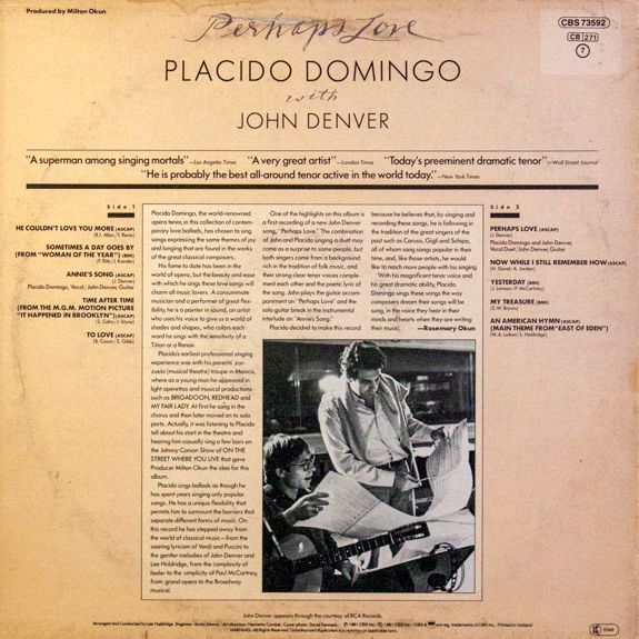 Placido Domingo&nbsp;With&nbsp;John Denver - Perhaps Love 0c6-ci0 фото