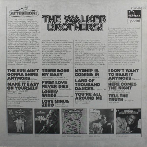 The Walker Brothers - Attention! The Walker Brothers! 125-1c1 фото